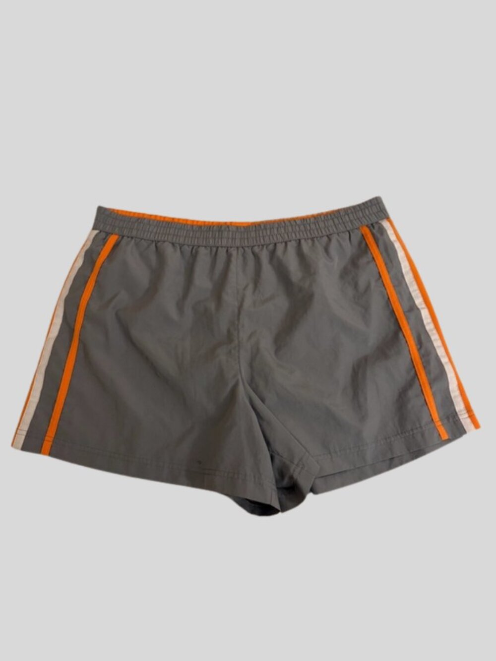 Women's Gray Athletic Shorts with Orange Trim